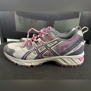 Asics Sneakers Women 8.5M Gel-Enduro 7 Running Shoes Gray Pink Athletic Trainers